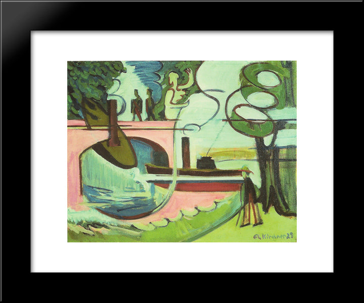 Lutzowufer (Banks Of The Canal) At The Mornig 20x24 Black Modern Wood Framed Art Print Poster by Kirchner, Ernst Ludwig