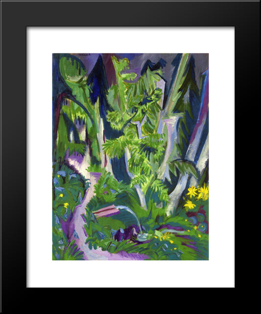 Mountain Forest 20x24 Black Modern Wood Framed Art Print Poster by Kirchner, Ernst Ludwig
