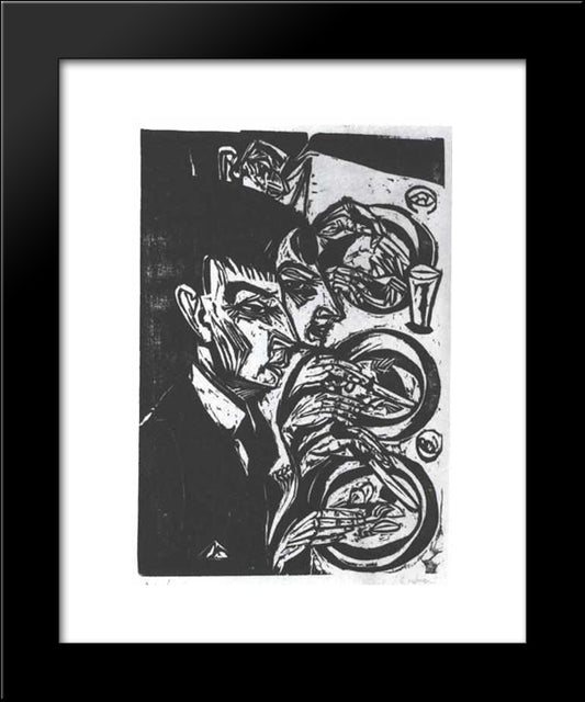 Nervous People Eating 20x24 Black Modern Wood Framed Art Print Poster by Kirchner, Ernst Ludwig