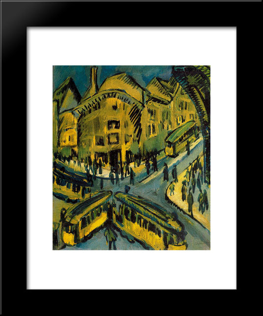 Nollendorfplatz 20x24 Black Modern Wood Framed Art Print Poster by Kirchner, Ernst Ludwig