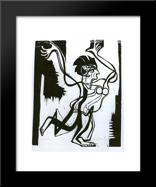 Palucca 20x24 Black Modern Wood Framed Art Print Poster by Kirchner, Ernst Ludwig