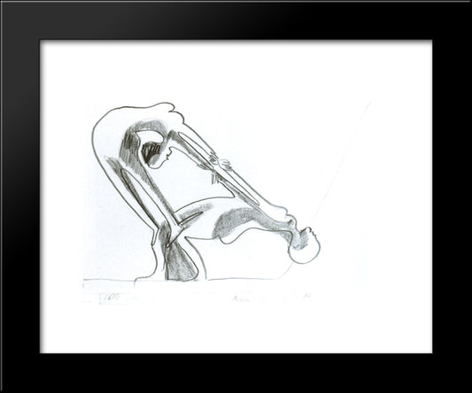 Parterre Acrobats 20x24 Black Modern Wood Framed Art Print Poster by Kirchner, Ernst Ludwig