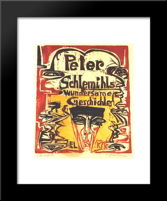 Peter Schemihls. Miraculous Story 20x24 Black Modern Wood Framed Art Print Poster by Kirchner, Ernst Ludwig