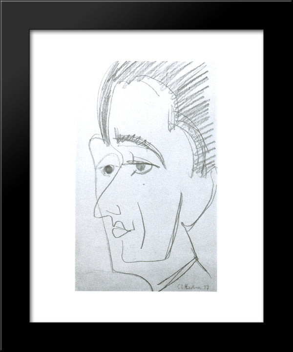 Portrait 20x24 Black Modern Wood Framed Art Print Poster by Kirchner, Ernst Ludwig