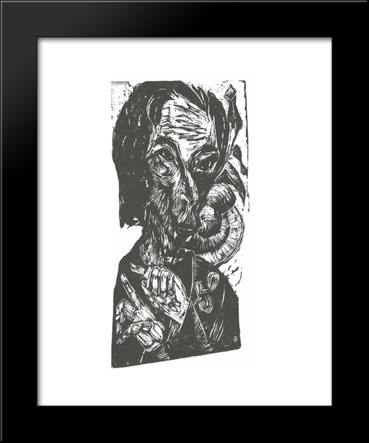 Portrait Of A Sick Man 20x24 Black Modern Wood Framed Art Print Poster by Kirchner, Ernst Ludwig