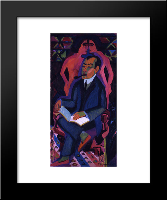 Portrait Of Art Dealer Manfred Shames 20x24 Black Modern Wood Framed Art Print Poster by Kirchner, Ernst Ludwig