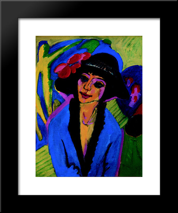 Portrait Of Gerda 20x24 Black Modern Wood Framed Art Print Poster by Kirchner, Ernst Ludwig