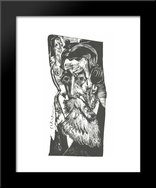 Portrait Of Ludwig Schames 20x24 Black Modern Wood Framed Art Print Poster by Kirchner, Ernst Ludwig