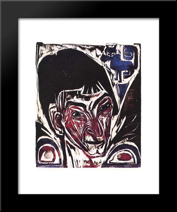Portrait Of Otto Mueller 20x24 Black Modern Wood Framed Art Print Poster by Kirchner, Ernst Ludwig