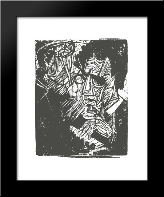 Portrait Of The Conductor And Composer Otto Klemperer 20x24 Black Modern Wood Framed Art Print Poster by Kirchner, Ernst Ludwig