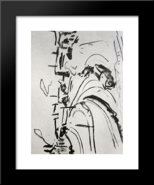 Railway In Dresden 20x24 Black Modern Wood Framed Art Print Poster by Kirchner, Ernst Ludwig