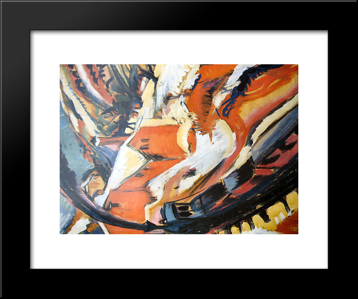 Railways In The Taunus 20x24 Black Modern Wood Framed Art Print Poster by Kirchner, Ernst Ludwig