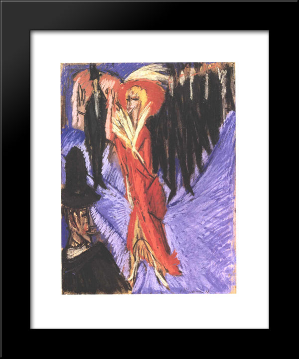 Red Cocotte 20x24 Black Modern Wood Framed Art Print Poster by Kirchner, Ernst Ludwig