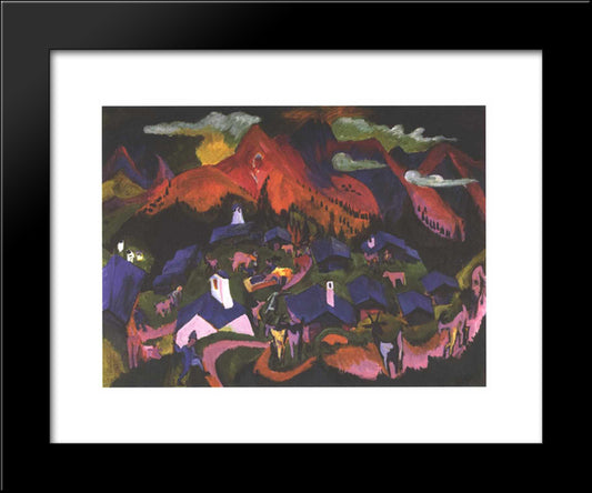 Return Of The Animals 20x24 Black Modern Wood Framed Art Print Poster by Kirchner, Ernst Ludwig