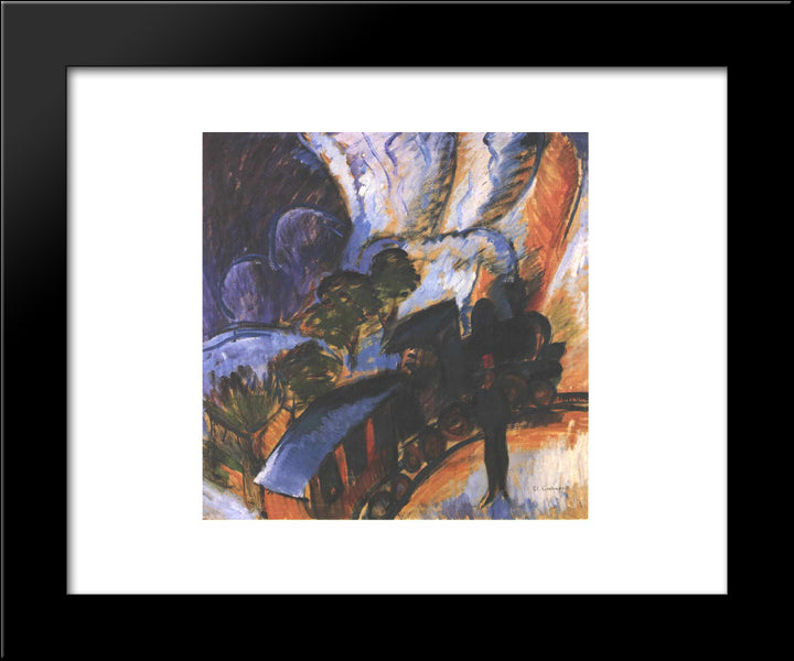 Rhaetian Railway, Davos 20x24 Black Modern Wood Framed Art Print Poster by Kirchner, Ernst Ludwig