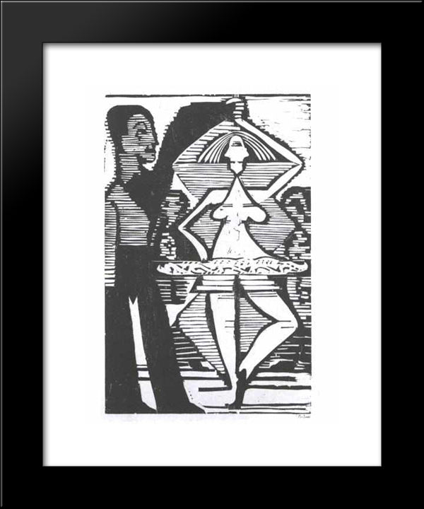 Rotating Dancer 20x24 Black Modern Wood Framed Art Print Poster by Kirchner, Ernst Ludwig