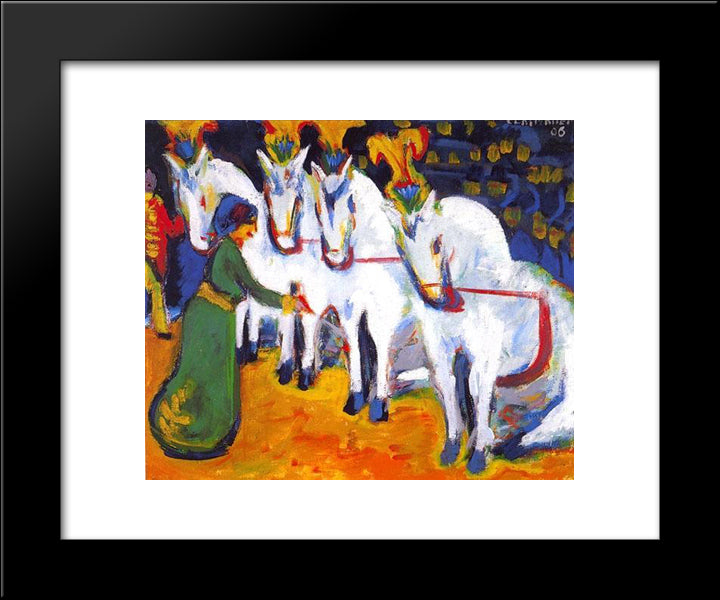 Schimmeldressurakt 20x24 Black Modern Wood Framed Art Print Poster by Kirchner, Ernst Ludwig