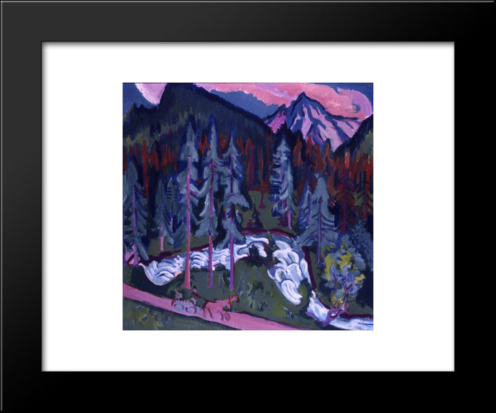 Sertigweg 20x24 Black Modern Wood Framed Art Print Poster by Kirchner, Ernst Ludwig