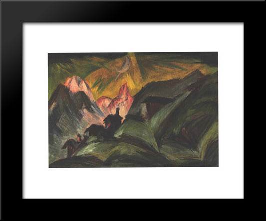 Stafelalp At Moon Light 20x24 Black Modern Wood Framed Art Print Poster by Kirchner, Ernst Ludwig