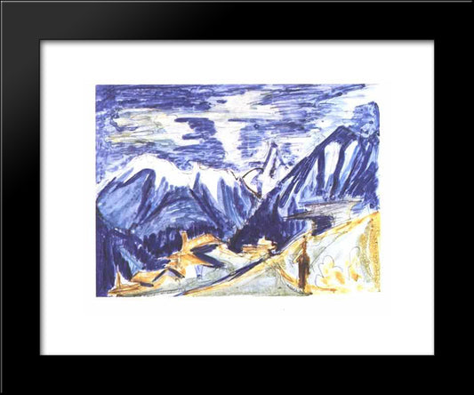 Staffelalp In The Autumn 20x24 Black Modern Wood Framed Art Print Poster by Kirchner, Ernst Ludwig