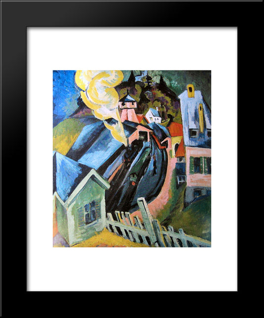 Station In Konigstein 20x24 Black Modern Wood Framed Art Print Poster by Kirchner, Ernst Ludwig