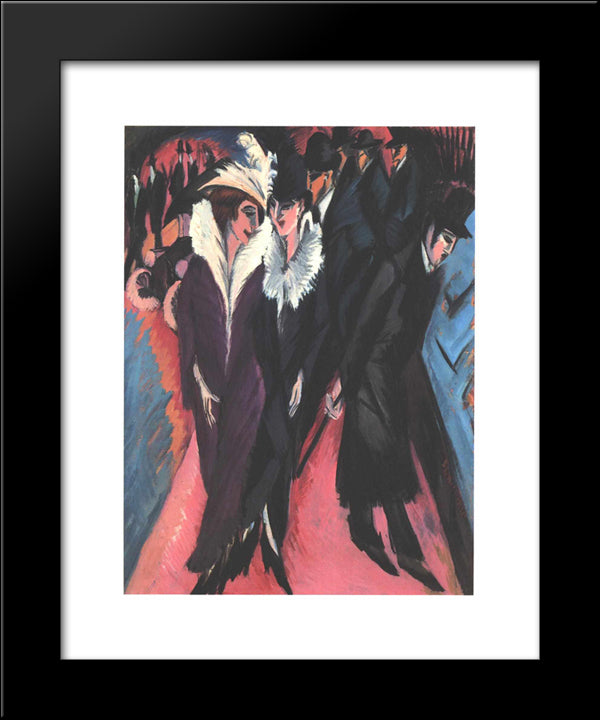 Street, Berlin 20x24 Black Modern Wood Framed Art Print Poster by Kirchner, Ernst Ludwig