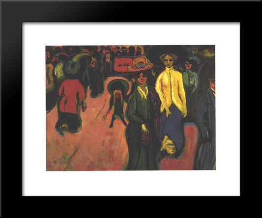 Street 20x24 Black Modern Wood Framed Art Print Poster by Kirchner, Ernst Ludwig