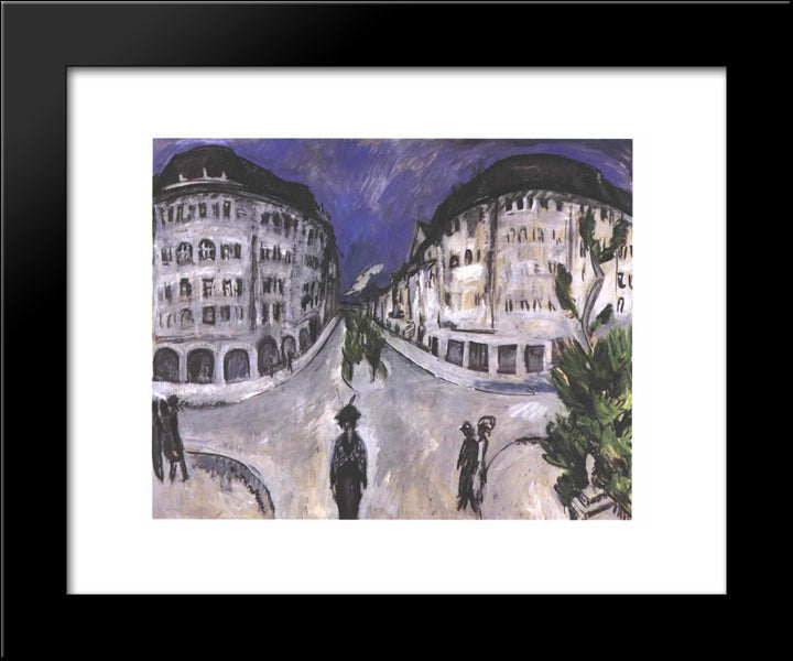 Street At Stadtpark 20x24 Black Modern Wood Framed Art Print Poster by Kirchner, Ernst Ludwig