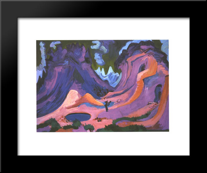 The Amselfluh 20x24 Black Modern Wood Framed Art Print Poster by Kirchner, Ernst Ludwig