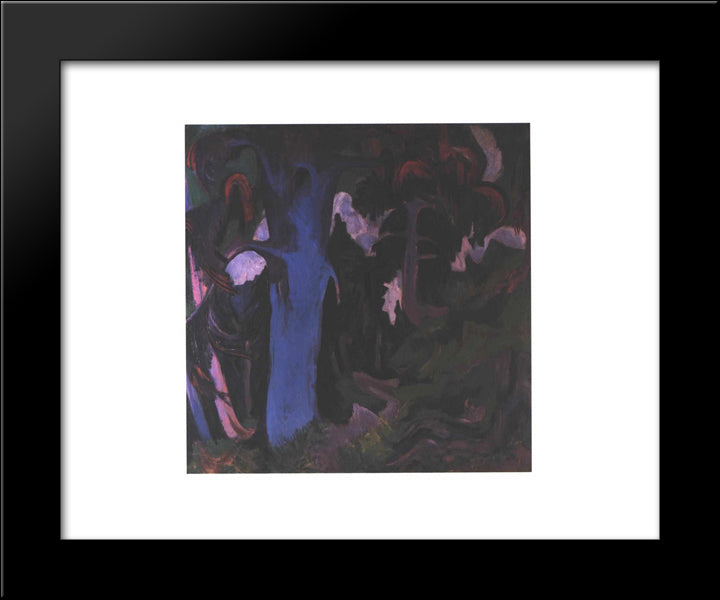 The Blue Tree 20x24 Black Modern Wood Framed Art Print Poster by Kirchner, Ernst Ludwig