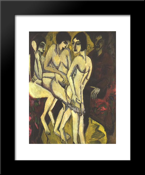 The Choice Of Paris 20x24 Black Modern Wood Framed Art Print Poster by Kirchner, Ernst Ludwig