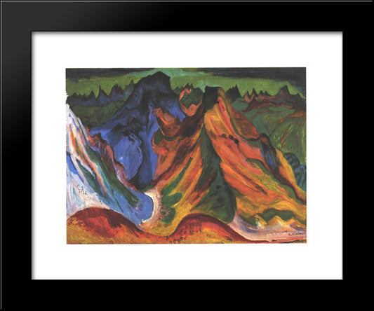 The Mountain 20x24 Black Modern Wood Framed Art Print Poster by Kirchner, Ernst Ludwig