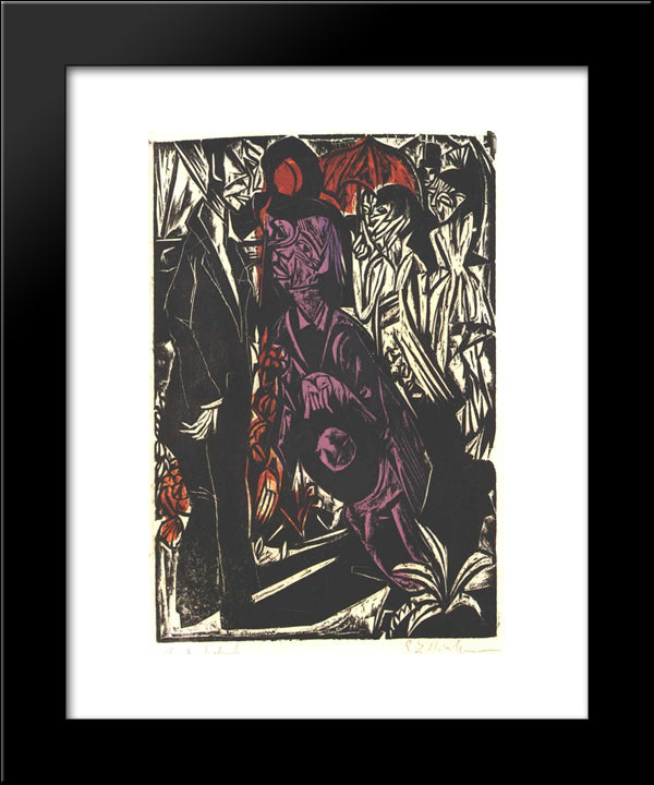 The Selling Of The Shadow 20x24 Black Modern Wood Framed Art Print Poster by Kirchner, Ernst Ludwig