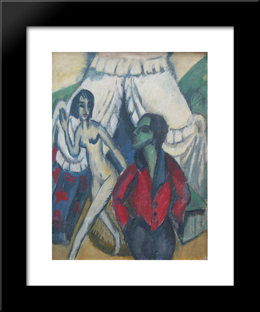 The Tent 20x24 Black Modern Wood Framed Art Print Poster by Kirchner, Ernst Ludwig