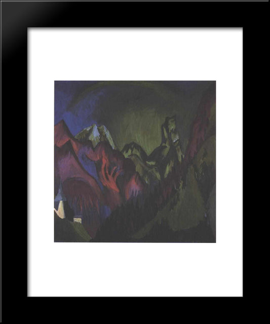 Trains Gorge Near Monstein 20x24 Black Modern Wood Framed Art Print Poster by Kirchner, Ernst Ludwig