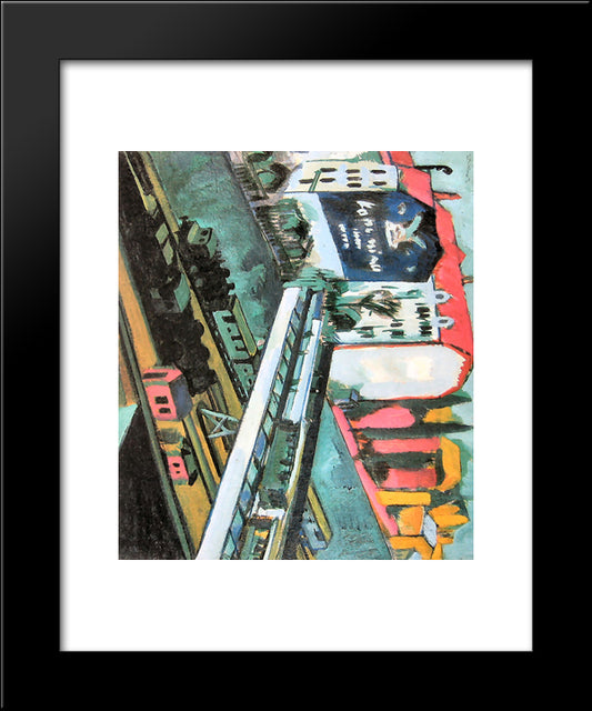 Tram And Rail 20x24 Black Modern Wood Framed Art Print Poster by Kirchner, Ernst Ludwig