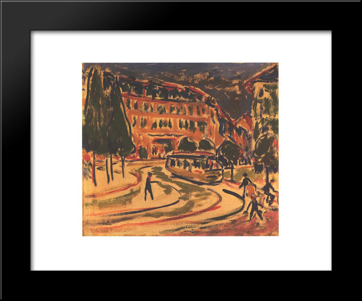 Tramway In Dresden 20x24 Black Modern Wood Framed Art Print Poster by Kirchner, Ernst Ludwig