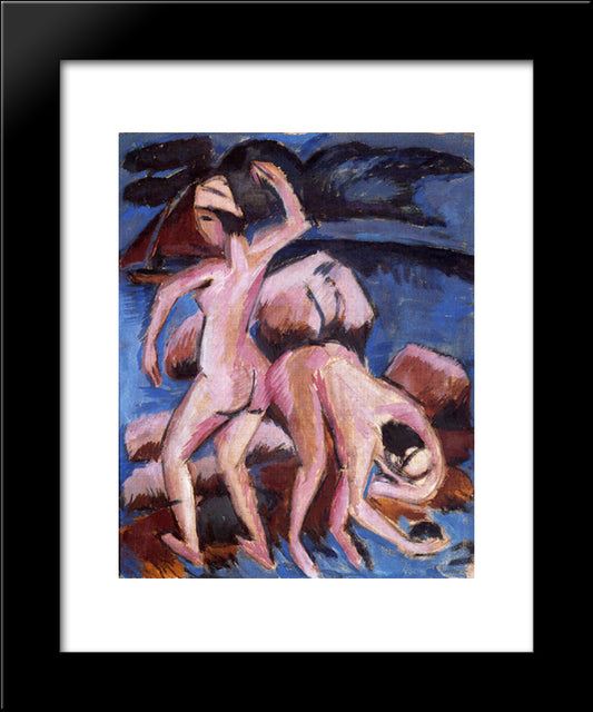 Two Bathers 20x24 Black Modern Wood Framed Art Print Poster by Kirchner, Ernst Ludwig