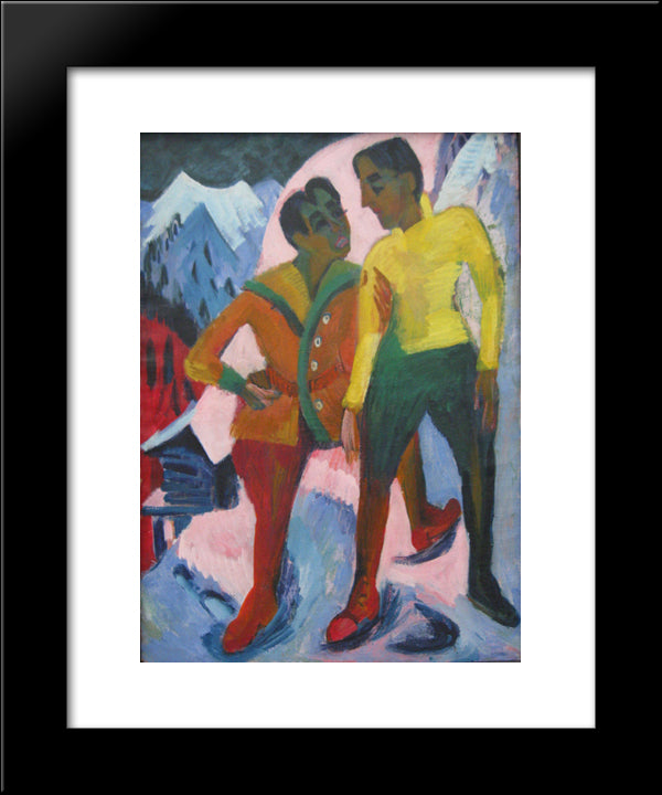 Two Brothers 20x24 Black Modern Wood Framed Art Print Poster by Kirchner, Ernst Ludwig