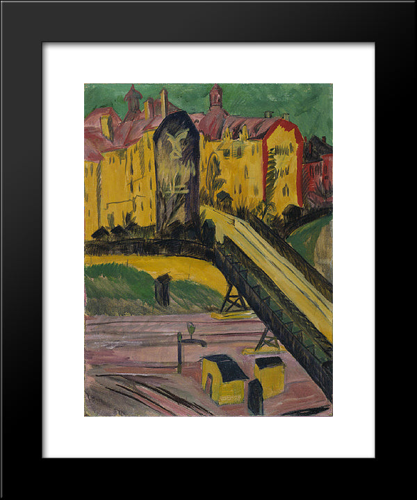 View From The Window 20x24 Black Modern Wood Framed Art Print Poster by Kirchner, Ernst Ludwig