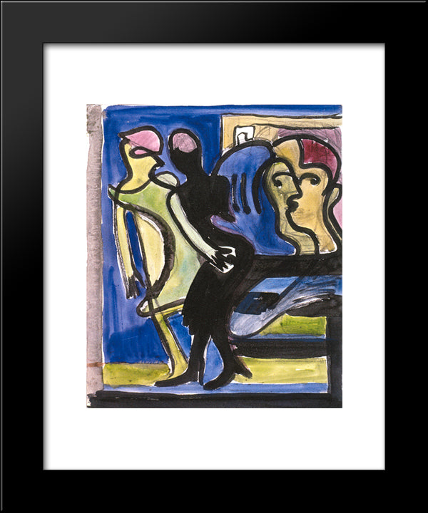 View Into A Cafe 20x24 Black Modern Wood Framed Art Print Poster by Kirchner, Ernst Ludwig