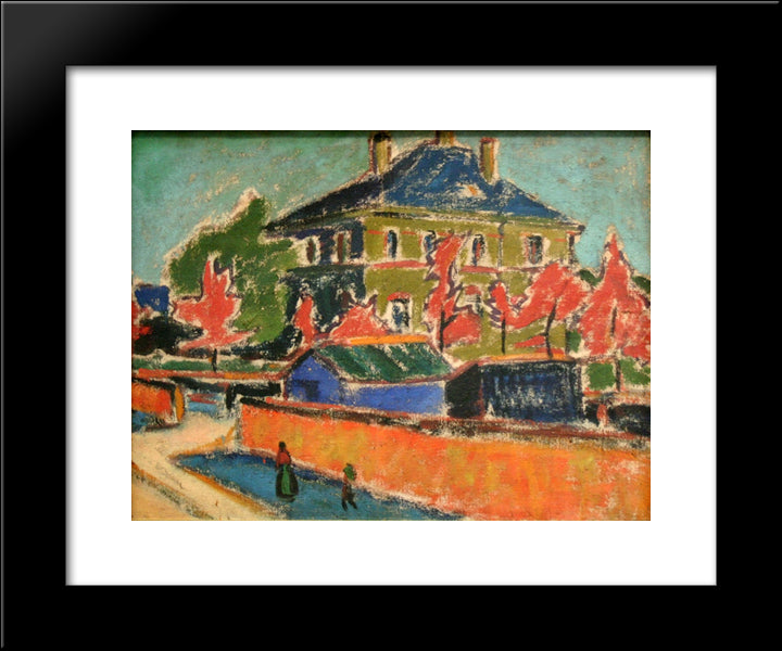 Villa In Dresden 20x24 Black Modern Wood Framed Art Print Poster by Kirchner, Ernst Ludwig