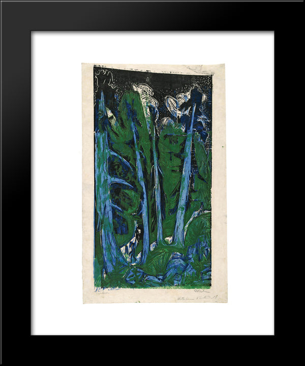 Windswept Firs 20x24 Black Modern Wood Framed Art Print Poster by Kirchner, Ernst Ludwig