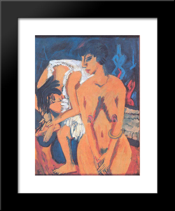 Women 20x24 Black Modern Wood Framed Art Print Poster by Kirchner, Ernst Ludwig