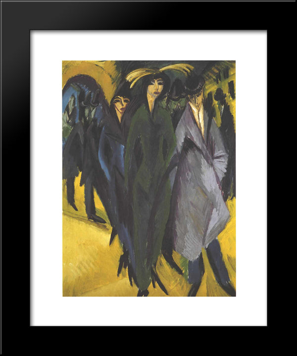 Women On The Street 20x24 Black Modern Wood Framed Art Print Poster by Kirchner, Ernst Ludwig