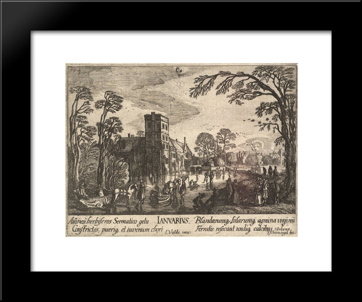January 20x24 Black Modern Wood Framed Art Print Poster by Velde, Esaias van de