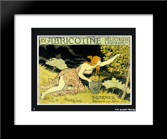 Abricotine 20x24 Black Modern Wood Framed Art Print Poster by Grasset, Eugene