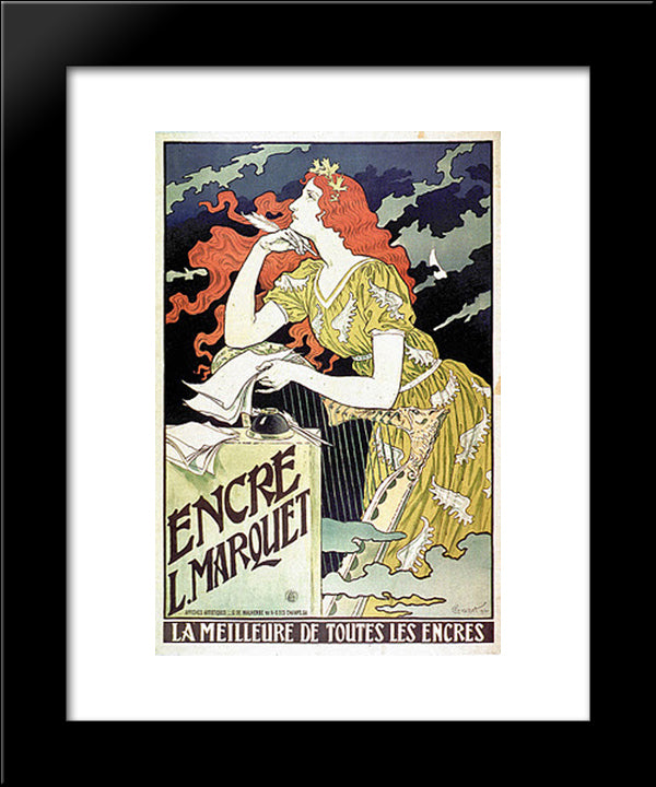 Encre L'Marquet 20x24 Black Modern Wood Framed Art Print Poster by Grasset, Eugene