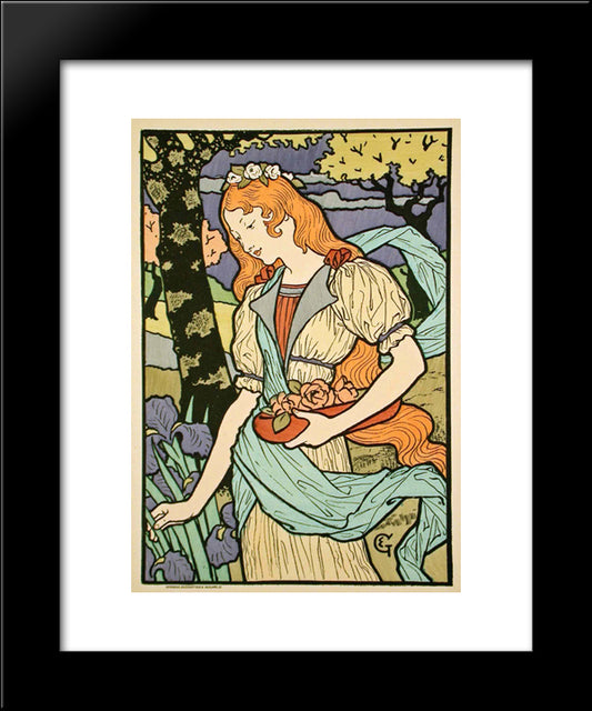 Grafton Gallery, From Les Affiche Illustrees 20x24 Black Modern Wood Framed Art Print Poster by Grasset, Eugene