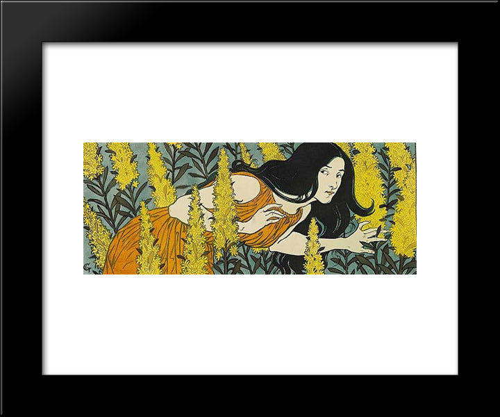 Inquietude 20x24 Black Modern Wood Framed Art Print Poster by Grasset, Eugene